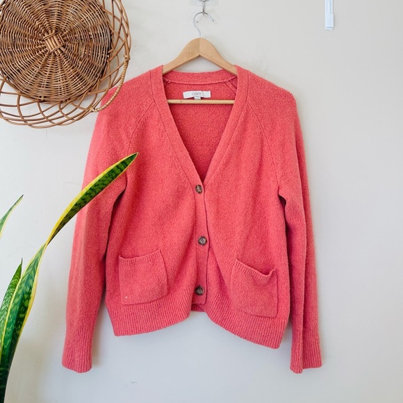 LOFT Sweaters - LOFT  Peach Cardigan